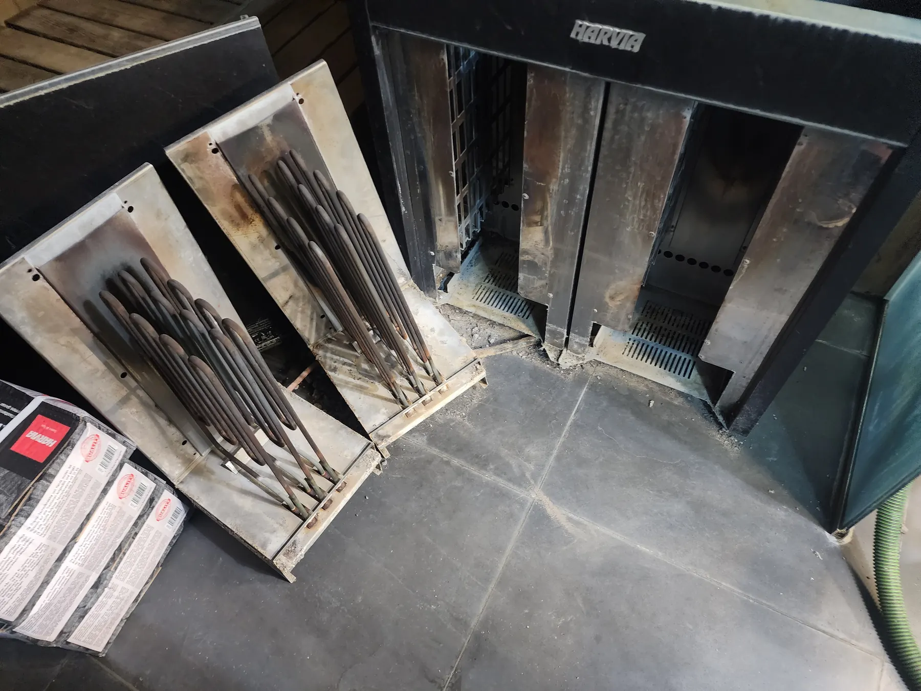 Heater elements removed for replacement